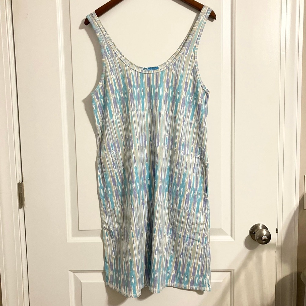 Fresh Produce USA 100% Cotton Swim Cover Up Beach Tank Dress Pockets Women's M